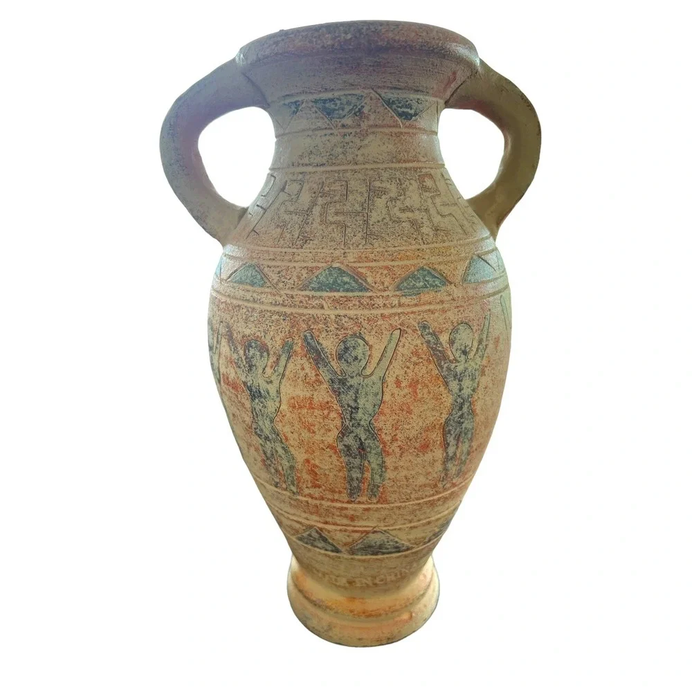 TARA COTTER‎ WEATHERED Dancing Tribe Women Hieroglyphic Vase
